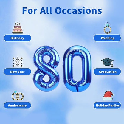 Number Balloons Navy Blue Balloons - Image 5