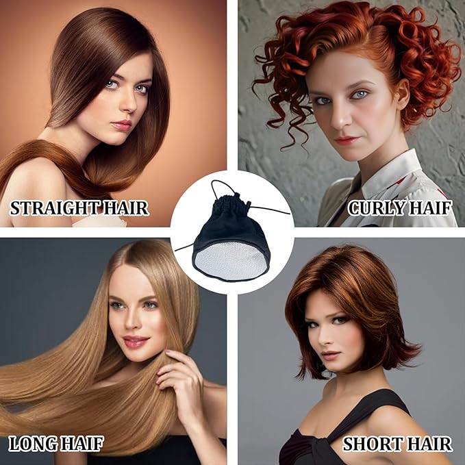 Diffuser Sock for Hair Dryer Curly Hair, Foldable Travel Diffuser Hair Dryer Attachment, for Curly and Wavy Hair, Fits Most Standard Size Hair Dryers (Silver)