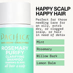 Pacifica Shampoo & Conditioner Set – Rosemary Purify Invigorating Set with Cooling Mint for Clarifying and Detoxing, Sulfate-Free, Vegan & Cruelty-Free, 12 oz & 8 oz (Set of 2)