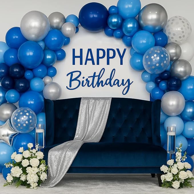 Patimate Blue Silver Balloons Set - Image 6