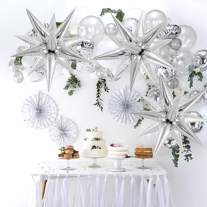 72 Pcs Star Balloons Foil Explosion Balloons Magic 12 Point Star Cone Balloon - Image 3