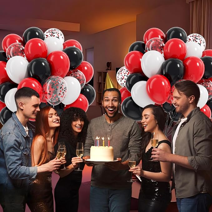 60pcs Red and Black Balloons - Image 5