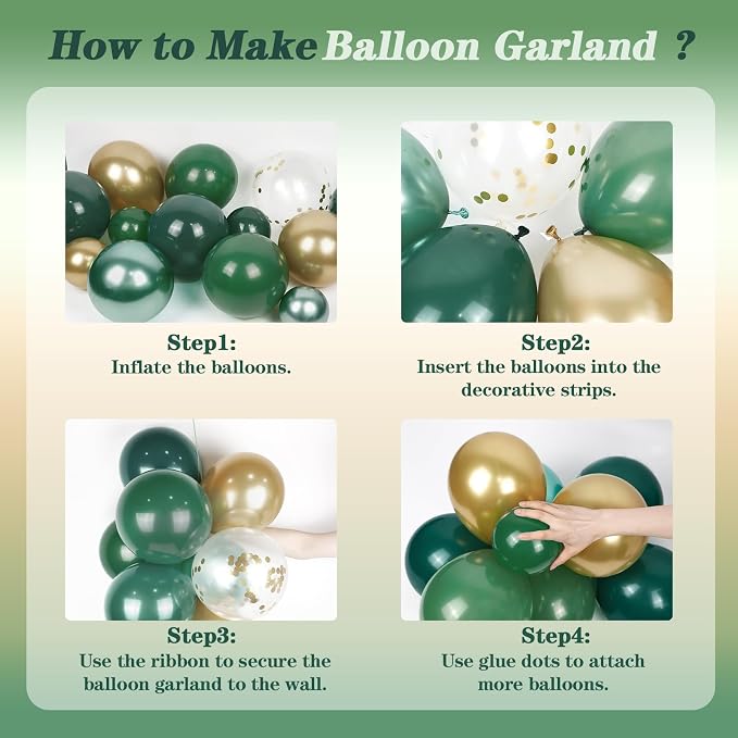 147pcs Green Balloon Garland Arch Kit - Image 3