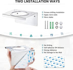 Hair Dryer Holder Wall Mounted, Hair Tool Organizer for Blow Dryer Holder Stainless Steel, Bathroom Hairdryer Holder, Adhesive Hair Dryer Organizer Storage Hanger for Vanity Barber Shops