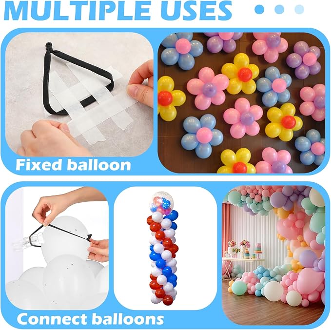 10 Pack Large Balloon Arch Clips 3.5 Inch Heavy Duty Clip and 100 Pcs Black 260 - Image 6