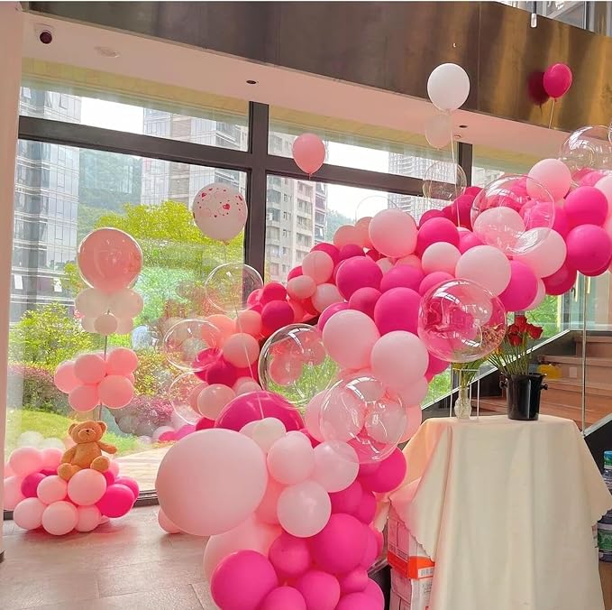 412pcs Hot Pink Balloon Garland Arch Kit 18 12 10 5 Inch Different Sizes Matte - Image 5