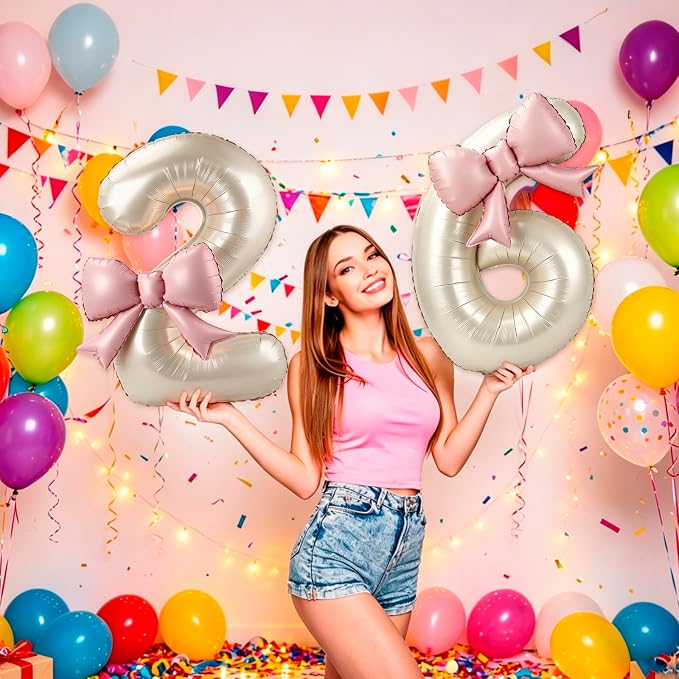 40 Inch Cream Number 6 Balloon - Image 4
