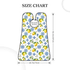 Adjustable Non-Stick Beard Apron, Hair Catcher Cape for Shaving Grooming, Waterproof with Suction Cups Men, Watercolor Blue White Flowers Lemon Tree Leaf Floral Shave Bib