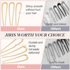 2PCS 5.5Inch French Hair Pins Large U-Shaped Pins for Women and Girls Fashion Metal Hair Pin French Twist Hair Pins for Buns, Updos,Stylish and Functional(set3-gold)