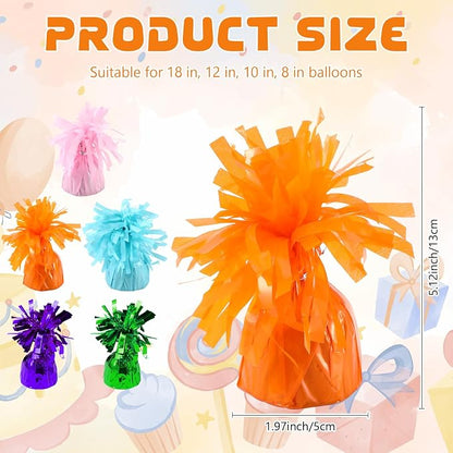 6 Pack Orange Balloon Weights Metallic Holder Anchors Balloon Holder Weights - Image 2