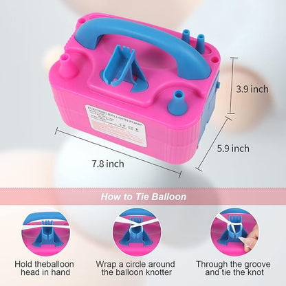Balloon Pump Electric, 110V 600W Balloon Blower Inflator Dual Nozzle Air Pump - Image 3