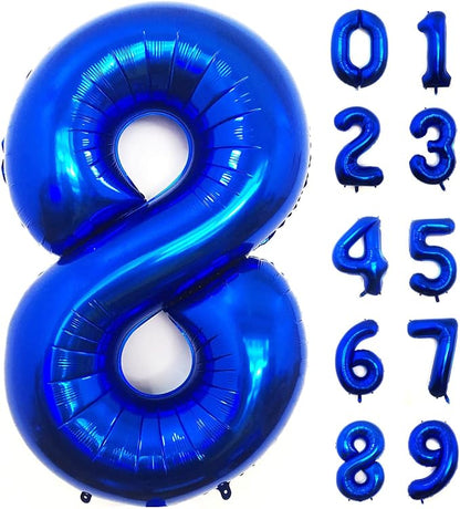 Lovoir 40 Inch Navy Blue Number 8 Balloon Large Size Jumbo Digit Mylar Foil by Lovoir