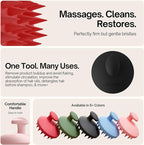 SXNSE - Revive Silicone Scalp Massager, Rose - Manual Hair & Scalp Scrubber for Dandruff, Buildup, Itch, & Hair Growth - Soft Exfoliating Silicone Bristles for Wet & Dry Hair, Flake-Free Finish