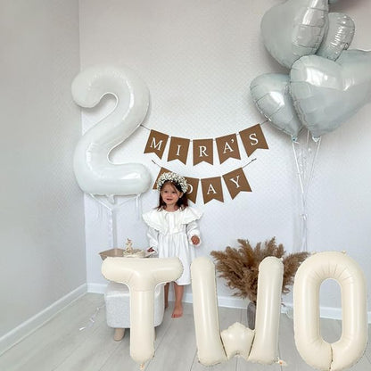 40 Inch Beige Letter Balloon, Cream White Sand Alphabet - Image 6