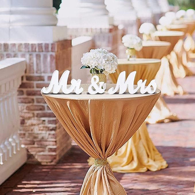 VIOPVERY Wooden Mr & Mrs Wedding Sign - Image 6