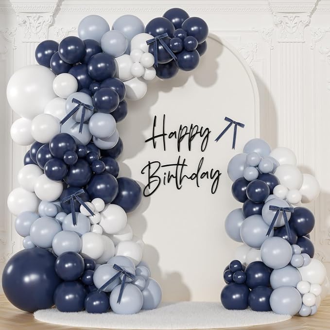 Blue White Balloon Arch Kit by NUTTYBASH