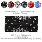 Artilady 6 Pack Wide Boho Headbands for Women - Soft Yoga Elastic Hair Bands for Girls Workout Running Sport Headwrap Non-slip Breathable (Leaf Pattern)