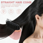Mini Straightener Brush, Rechargeable Portable Hair Straightener Brush, 3-Speed Temperature Control, Anti-Scald Shell, Lightweight and Portable for Home Travel Gift (Pink)