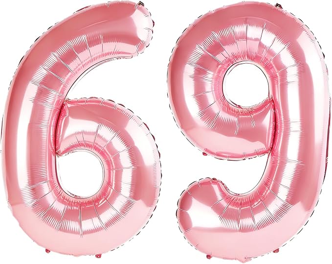 40 Inch Number 69 Balloons for 69th Birthday Party Decorations, 0-100 Jewelry by FOBELEC