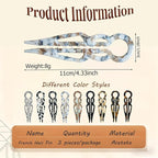 3Pcs Prestige French Hair Pins New Elegant Hair Accessories for Women Elegant Hair Clips for Thin Thick Hair Serrated Anti-Slip Design (Color B)