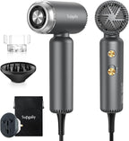 Dual Voltage Hair Dryer, High-Speed Ionic Blow Dryer for Fast Drying, Travel Compact Hair Blow Dryer with Magnetic Curly Diffuser for Home, Portable Hairdryer International 110-240V