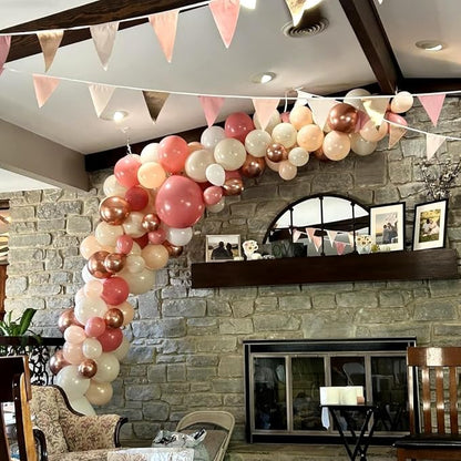 Dusty Pink and Rose Gold Balloons, 12In Retro Blush Pink Beige White Balloons - Image 4
