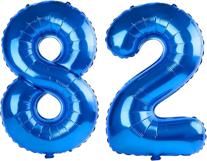 40 Inch Number 82 Balloons for 82nd Birthday Party Decorations, 0-100 Dark Blue by FOBELEC