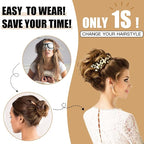HMD Tousled Updo Messy Bun Hairpiece Hair Extension Ponytail with Elastic Rubber Band Updo Ponytail Hairpiece Synthetic Hair Extensions Scrunchies Ponytail Hairpieces for Women (27H22)