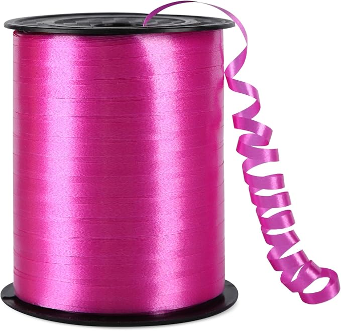 500 Yards Hot Pink Curling Ribbon Balloon String Ribbon 1/5 Inch | Ribbon by Unknown