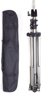 Reinforced Wig Stand Tripod Mannequin Head Stand Adjustable Wig Head Stand Holder for Cosmetology Hairdressing Training with Carrying Bag (Silver)