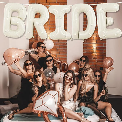 40Inch Beige BRIDE Balloons Bachelorette - Image 5