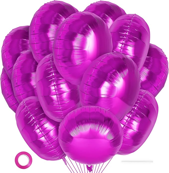 20 Pcs Round Shaped Balloons, 18 Inch Round Foil Balloon, Giant Round Mylar by YOTHORN