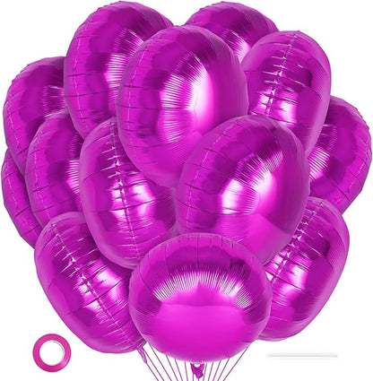 20 Pcs Round Shaped Balloons, 18 Inch Round Foil Balloon, Giant Round Mylar by YOTHORN