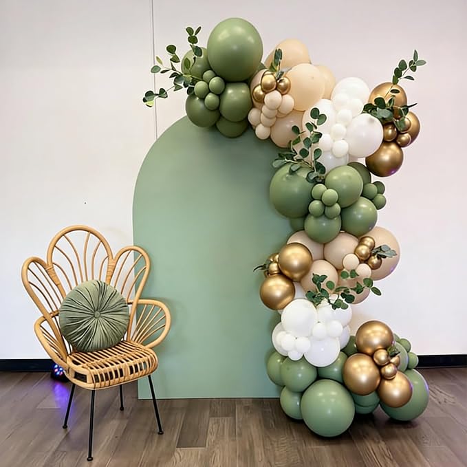 Lukiituke Sage Green Balloons, Bridal Decorations - Image 5