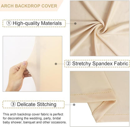 FANPROMS Beige Spandex Arch Cover Set of 2 Arch Covers Stretchy Backdrop Chiara - Image 3