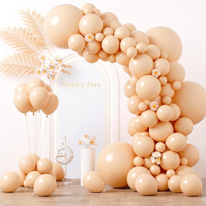 Voircoloria 130pcs Blush Pink Balloons Garland Arch Kit, 18 12 10 5 Inch | by Voircoloria