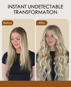 VINBAO Invisi Edge Tape in Extensions Human Hair, Ash Blonde Highlighted with Platinum Blonde 40g 14in 20pcs Natural Seamless Injected Tape in Hair Extensions 14inch #18P60