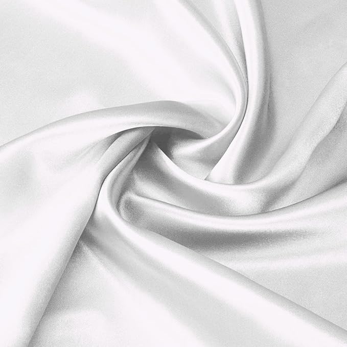 Lirex Satin Pillowcase for Hair and Skin, Super Soft and Cooling Similar to Silk, 2 Pack King Size 20"X 40" Pillow Cases with Envelope Closure, Gifts for Women Men, White