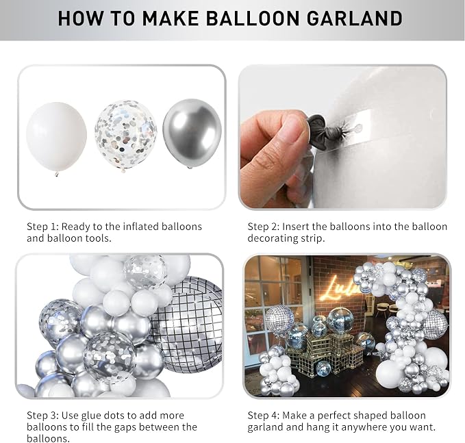 Disco Ball Arch Kit, Confetti Balloons - Image 7
