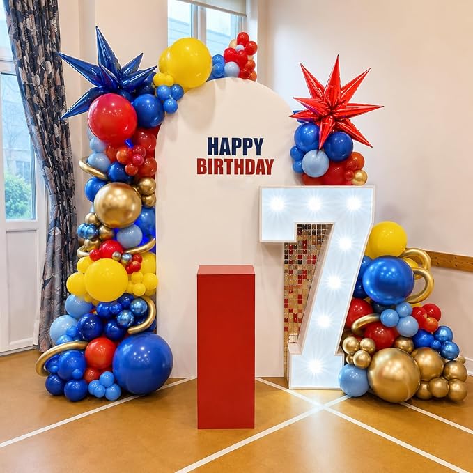 Red Blue Yellow Balloon Arch Kit - Image 4