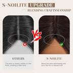 S-noilite Hair Toppers for Women Real Human Hair 3D 360° Cover Clip in 100% Real Human Hair Toppers 3″*4″ Clip in Silk Base 10 inch Natural Dark Brown