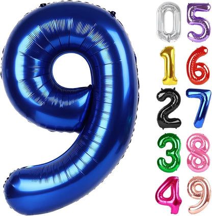 NightBlue Number 9 Balloon 40 Inch, 9th Birthday Decorations Men Women | Foil by IWERP
