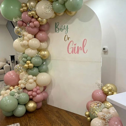 Sage Green and Pink Balloons Arch Kit - Image 3