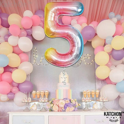 KatchOn Rainbow Number 5 Balloon 40 Inch - Image 2