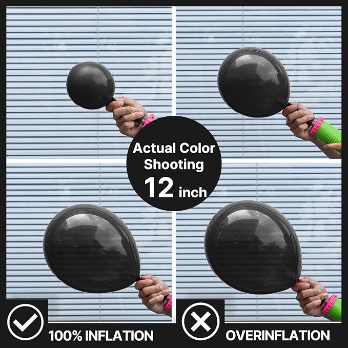 PartyWoo Black Balloons 100pcs Matte Black Latex Helium Balloons 5 Inch | - Image 4
