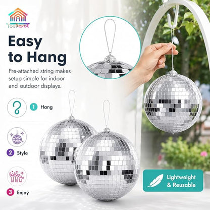 Youdepot 6-Inch Disco Ball, Reflective Disco Ball Decor, - Image 6