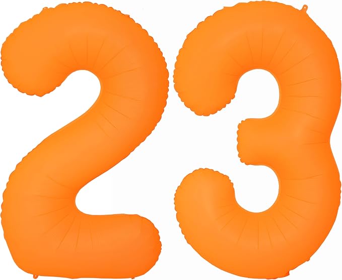 Orange Birthday Number 23 Balloon 40IN Fluorescent Orange 32 Balloon | by YOIOZAIZAI