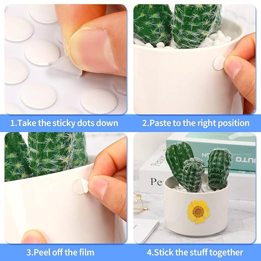 JUNEBRUSHS 1500 Pieces Double Sided Adhesive Dots, Acrylic Round Putty - Image 4