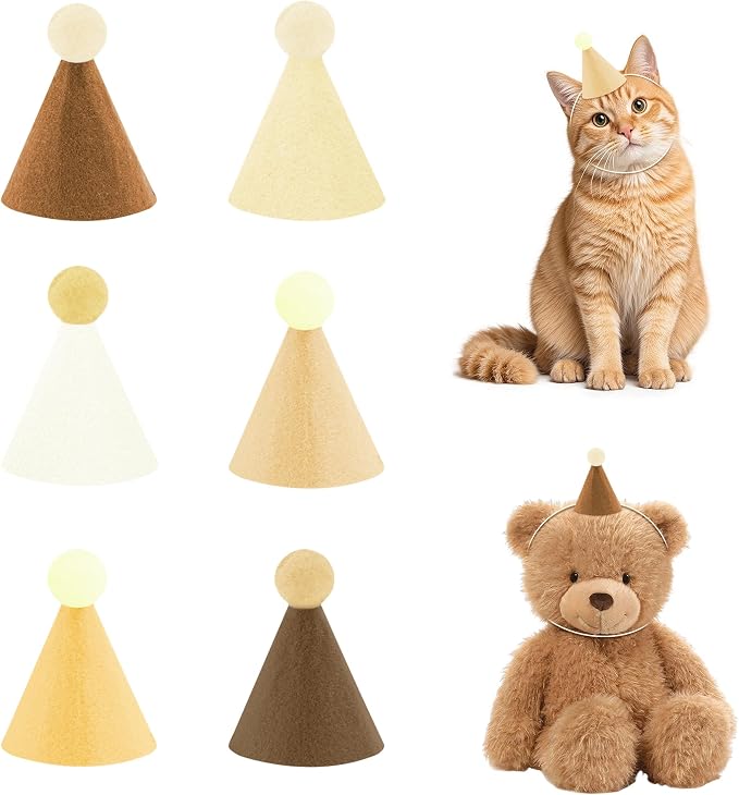 CANREVEL Mini Party Hats for Stuffed Animals Headwear, Birthday Hats by CANREVEL