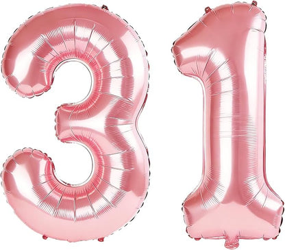 40 Inch Number 31 Balloons for 31st Birthday Party Decorations, 0-100 Jewelry by FOBELEC